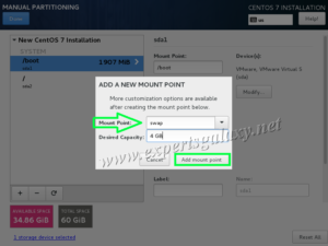 Add SWAP Space Mount Point