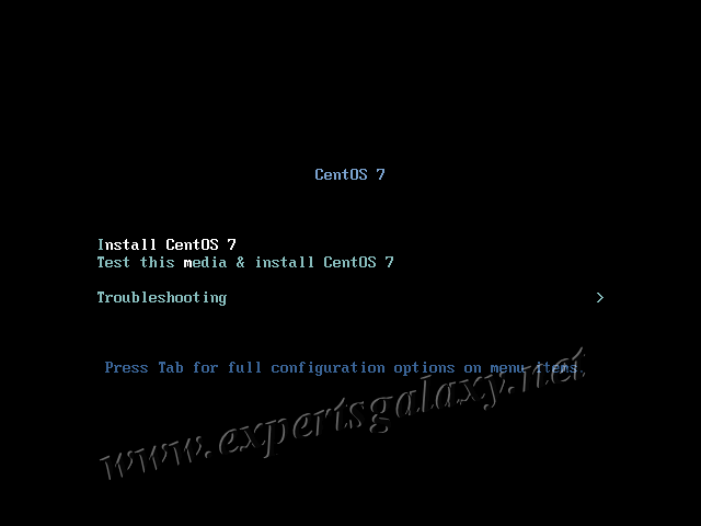 CentOS Linux Boot Menu