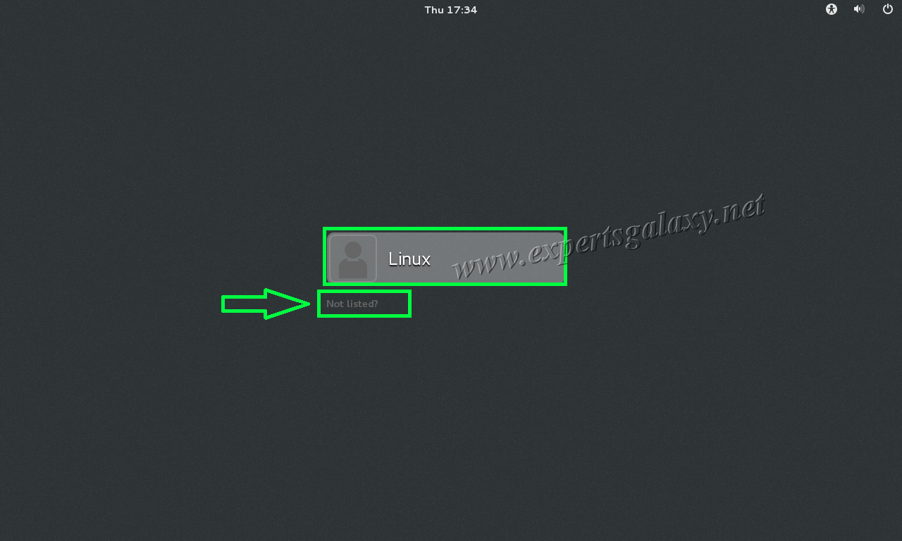 CentOS Linux GNOME Login Screen