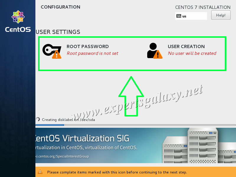 CentOS Linux Installation Started