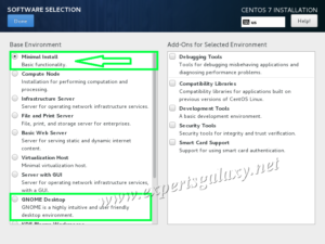 CentOS Linux Minimal Installation Option