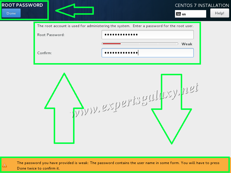 CentOS Linux Select Root Password