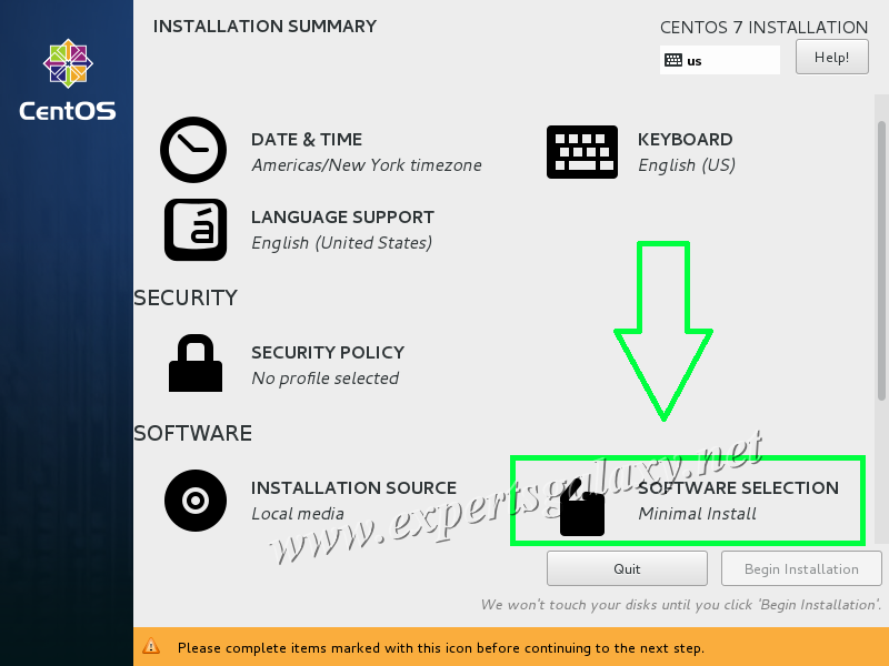 CentOS Linux Software Selection