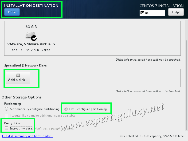 CentOS Manual Partitioning Scheme